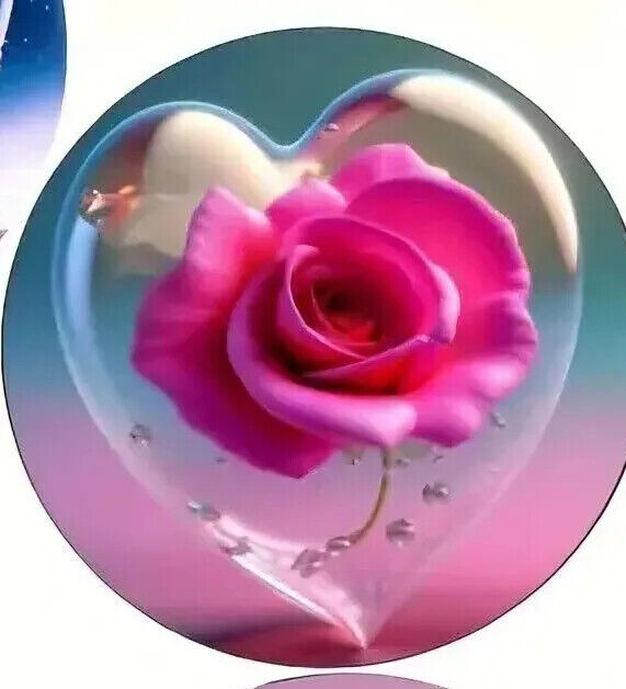 ROSE LOVE HEART COASTER Coffee Tea Drink COCKTAILS SPARKLE SCENE VALENTINES