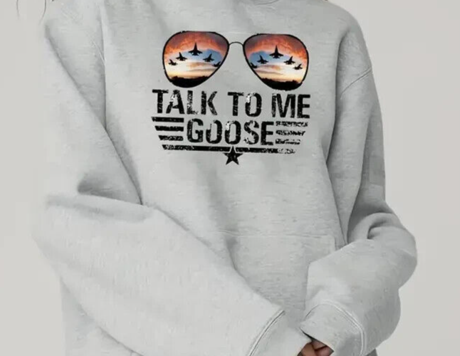 Top Gun Talk To Me Goose Iron On Transfer CLOTHES BAG SUNGLASSES JET STAR