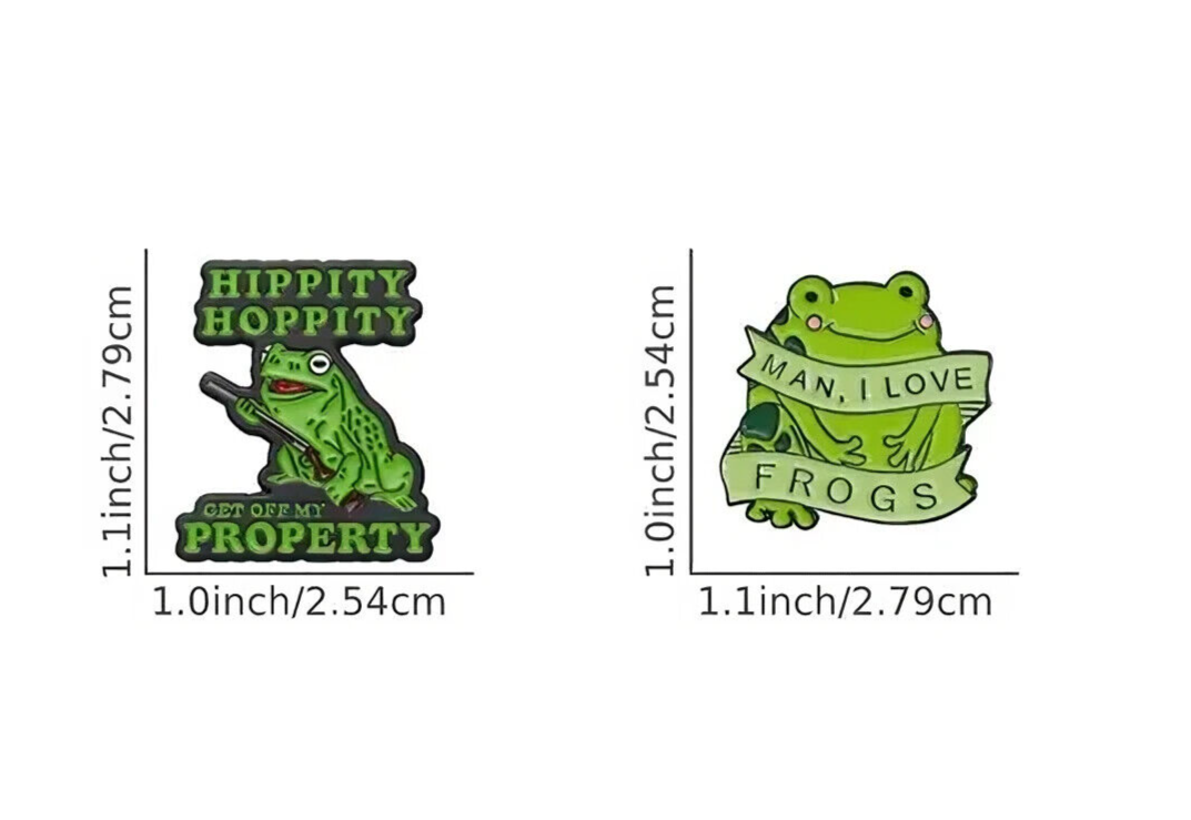 FROG Metal Enamel Pin Badge Retro Kids Adult Teen FUNNY COMICAL LOVE HIPPITY HOP