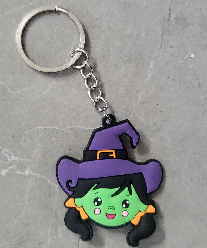 HALLOWEEN 3D KEYRING PUMPKIN WITCH SKULL VAMPIRE FUN KIDS KEYCHAIN PARTY FILLER