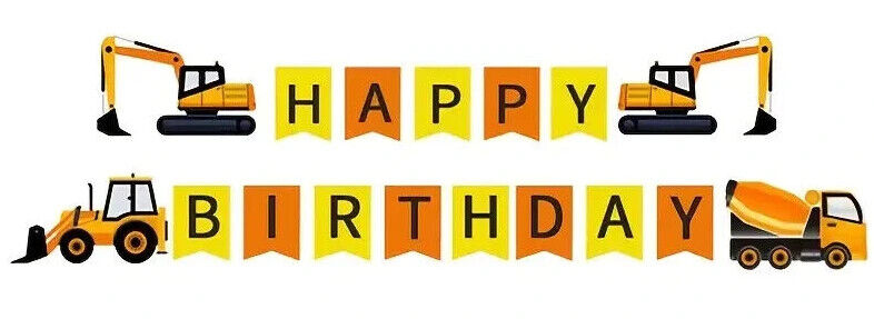 Tractor Birthday Party Decorations Balloons Digger Truck Banner Cake Topper Fun