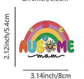 AUTISM MOM MUM IRON-ON TRANSFER LOVE DIFFERENT BEAUTIFUL RAINBOW