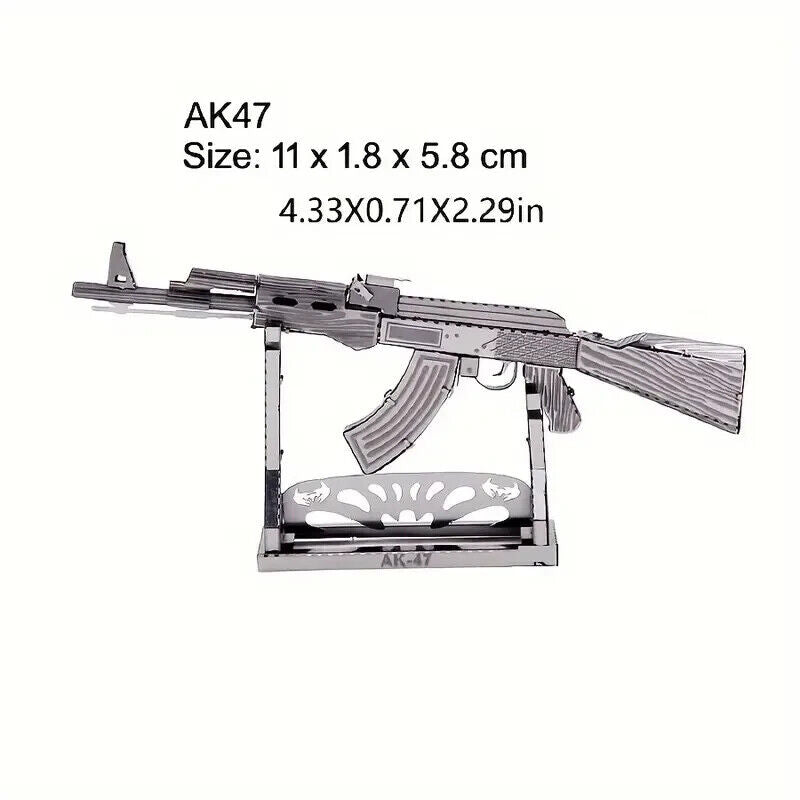 AK-47 3D Metal Puzzle Model Kits DIY Laser Cut PuzzleS Jigsaw Toy GUN SHOOT
