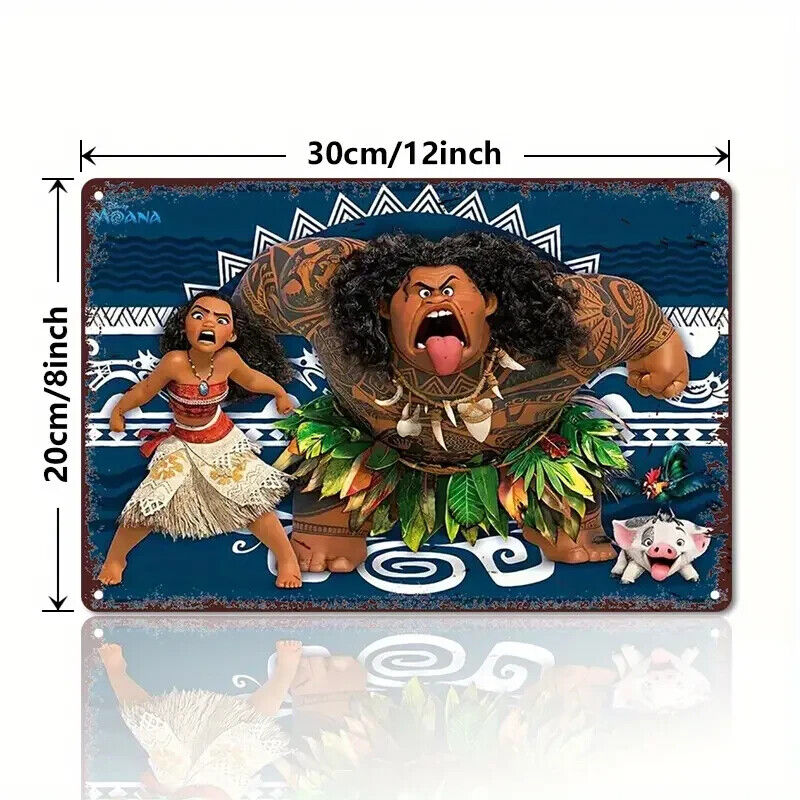 DISNEY MOANA Tin Metal sign GIFT Art Deco Movie 2 MAWI BEACH TRIBE