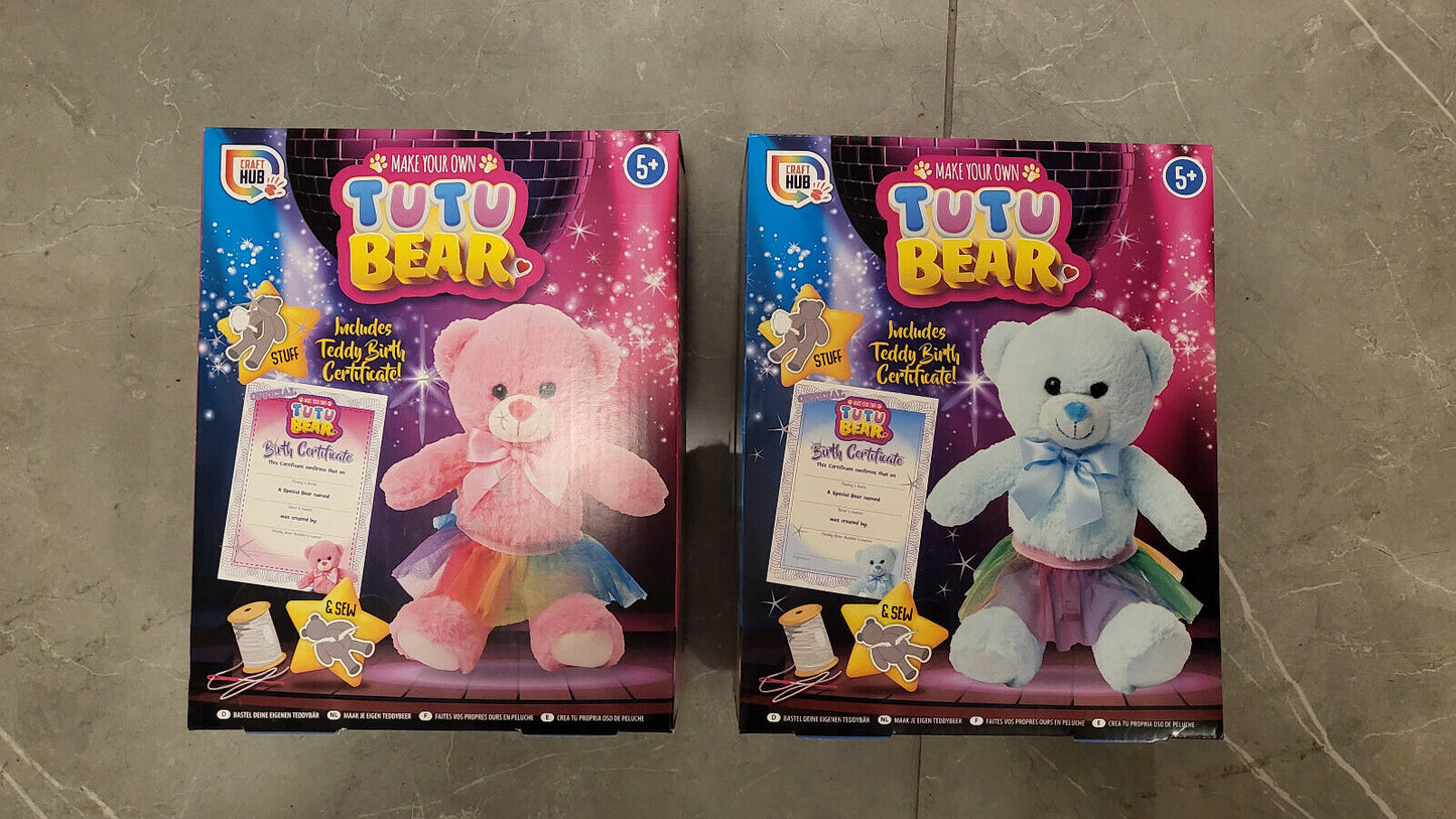 GRAFFIX MAKE YOUR OWN TUTU BEARS PINK BLUE KIDS CERTIFICATE CREATE CRAFTS TOYS