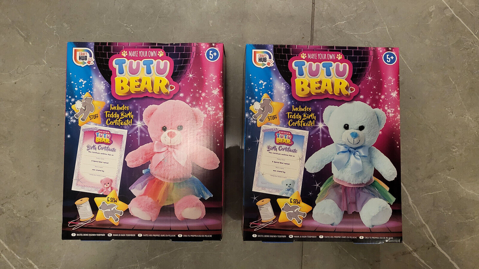 GRAFFIX MAKE YOUR OWN TUTU BEARS PINK BLUE KIDS CERTIFICATE CREATE CRAFTS TOYS