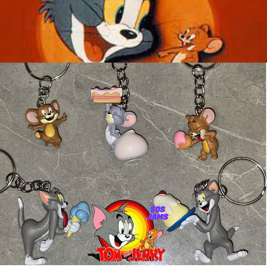 Tom & Jerry FIGURE Keyring Cute Animated Key Chain Cat Mouse Key Chain HB 2024