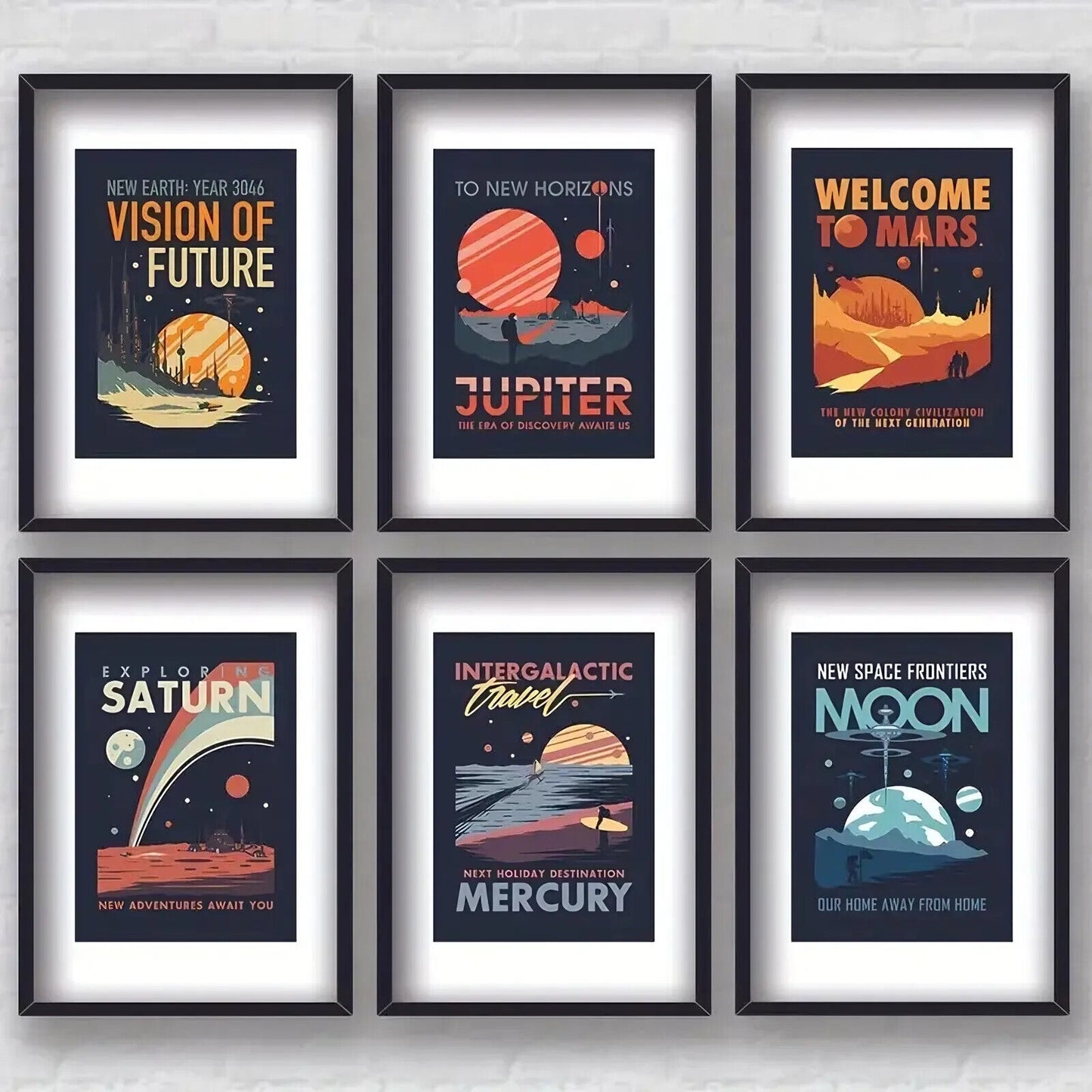 SPACE FUTURISTIC CANVAS Wall Art Movie Poster Print Picture ASTROLOGY PLANETS A5