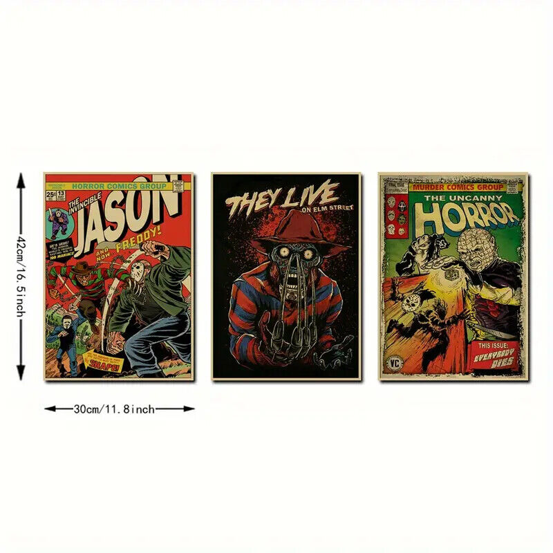 HORROR MOVIE Wall Art Movie Poster Print Picture NIGHTMARE ELM STREET JASON X