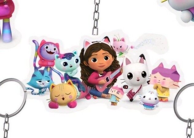 Gabbys DollHouse Keyring BagTag Dangle Cakey Mercat Babybox Keychain GABBY'S