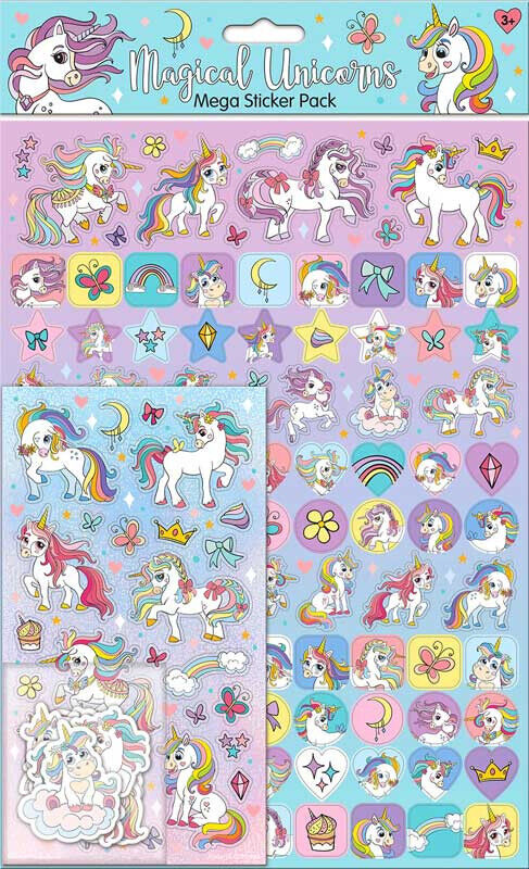 Sparkling MAGICALUnicorns Mega Pack Stickers over 130 Stickers Unicorn LARGE SET