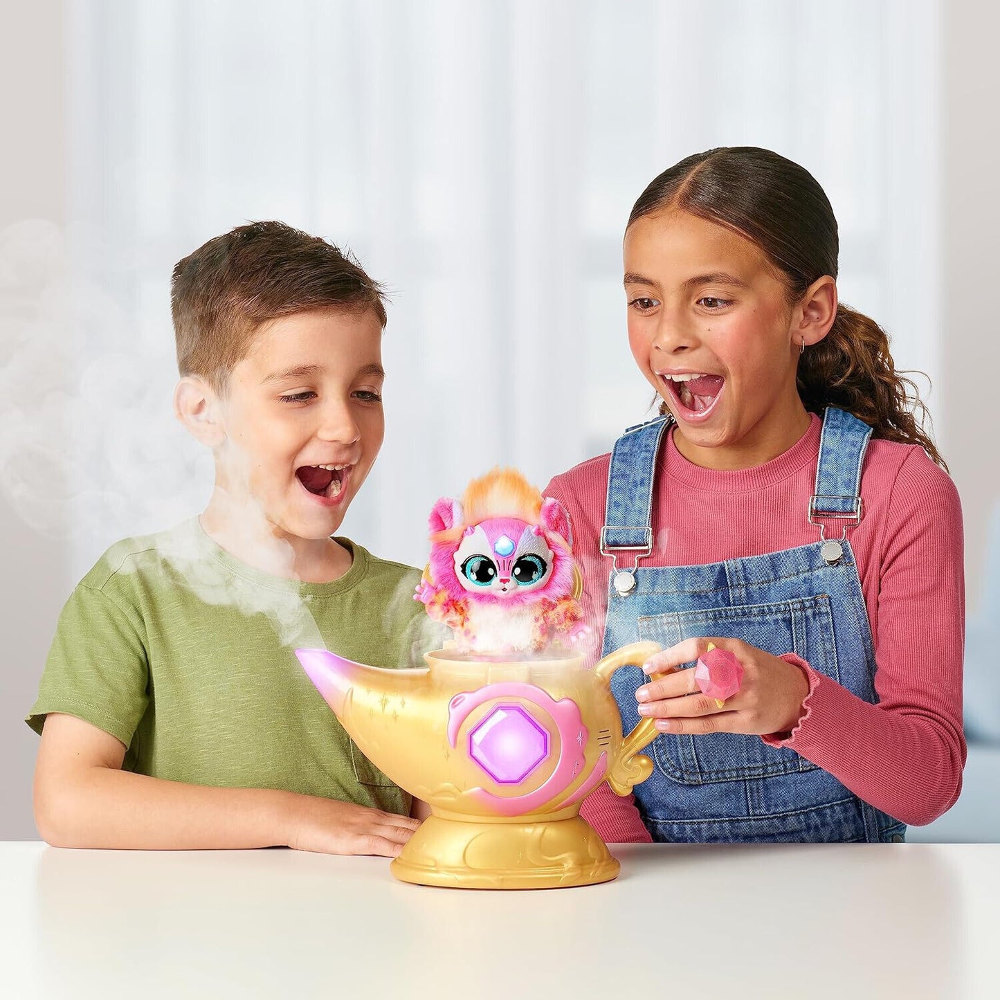 Magic Mixies Magic Genie Lamp with Interactive 8 inch PINK Plush Toy & 60+ Sound