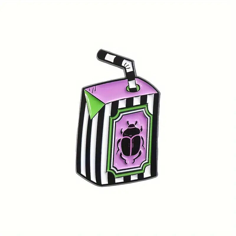 BEETLEJUICE PIN BADGE FILM HALLOWEEN SCARY SCREAM BROOCH GHOST GUIDE JUICE