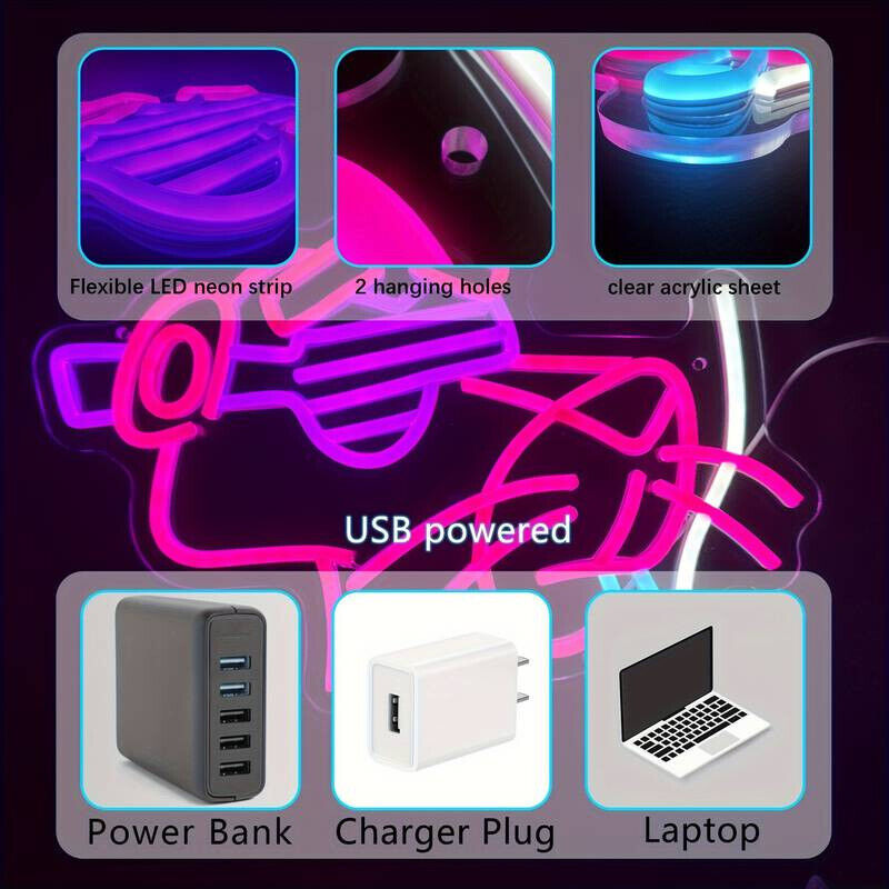 PINK PANTHER SMOKING cartoon character Neon Sign led light CLOUSEAU MAN CAVE FAG