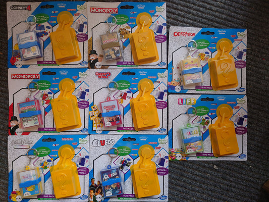 Hasbro Keychain Mini Travel Game MONOPOLY CLUEDO LIFE DUO PACK YOU CHOOSE MYSTER
