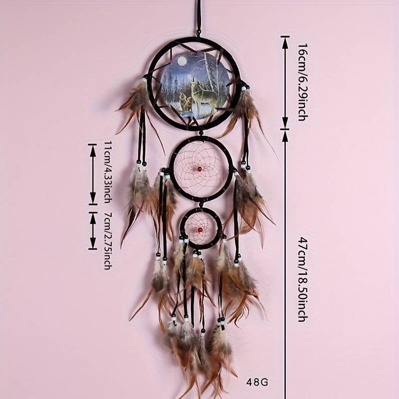 EXTRA LARGE Wolf Style Dream Catcher Pendant Beautiful Hanging Ornamen