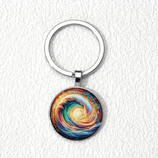 WAVE TIDE KEY CHAIN KEYRING NOVELTY KEYCHAIN COLOUR MYSTIC STARGATE SUN RA