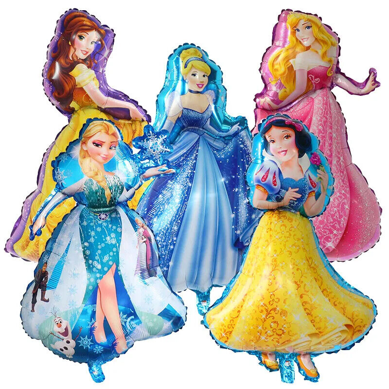 Princess Belle Cinderella Aurora Elsa Foil Birthday Balloon Party Decorations