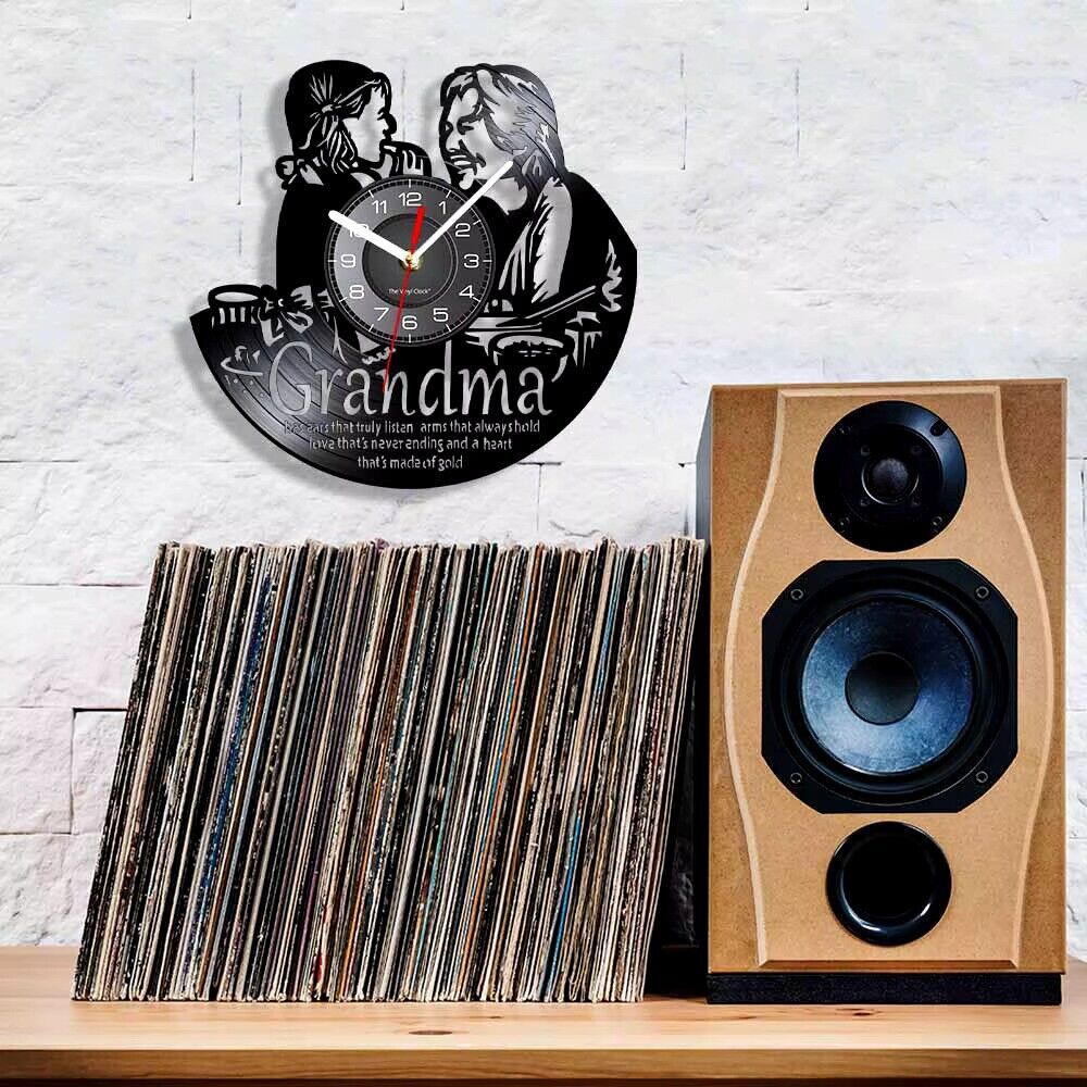 GRANDMA Vinyl Record Wall Clock Decor LOVE MESSAGE GIFT BIRTHDAY MOTHERS DAY