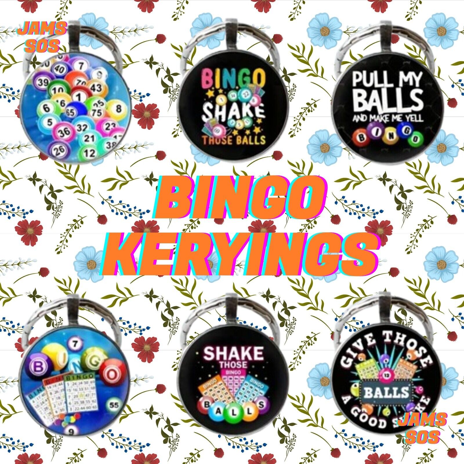 Lotto Bingo Game Balls Play Keyring KEYCHAIN SHAKE YELL BALL CARD MAKE ME ADULT