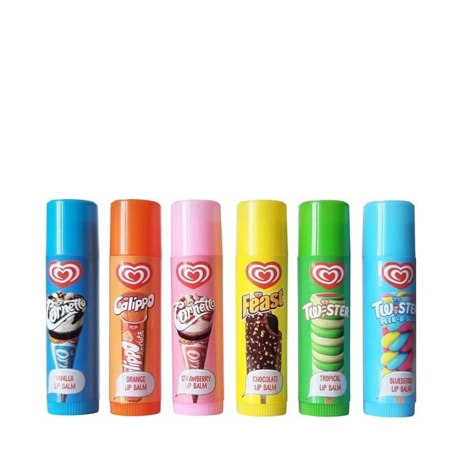 WALLS Ice Cream LOLLY LOLLIE Lip Balm Gift Set Just Balmy Flavoured Balms
