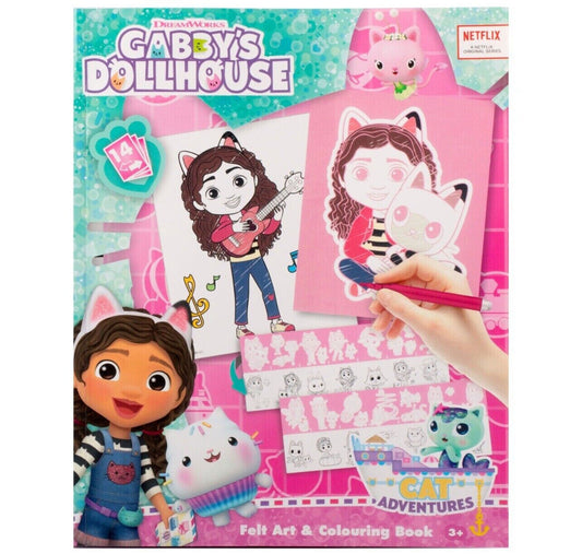 Gabby's Dollhouse CAT ADVENTURES FELT Art & Colouring BOOK SET NEW IN FOR XMAS