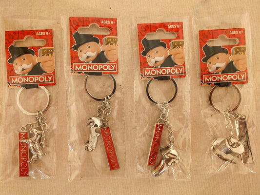 MONOPOLY Official Game METAL Keyring Keychain 4CM silver 2024 HAT CAR DOG