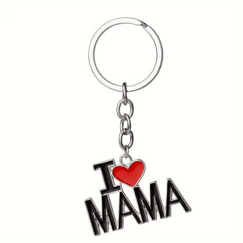 I LOVE MAMA MOM DAD PAPA Keyring KEEPSAKE FAMILY PARENTS GIFT KEYCHAIN