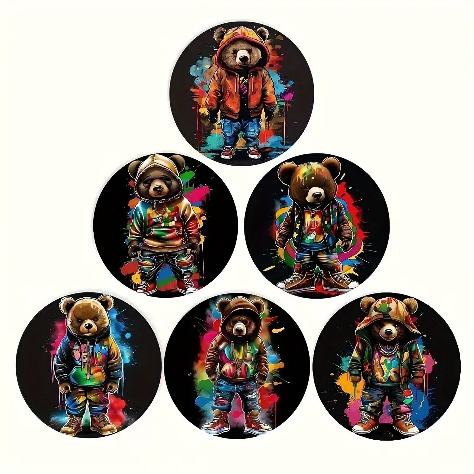 BEAR GANGSTA HOODIE BANKSY COASTER Coffee Tea Drink COCKTAILS GRAFFITI