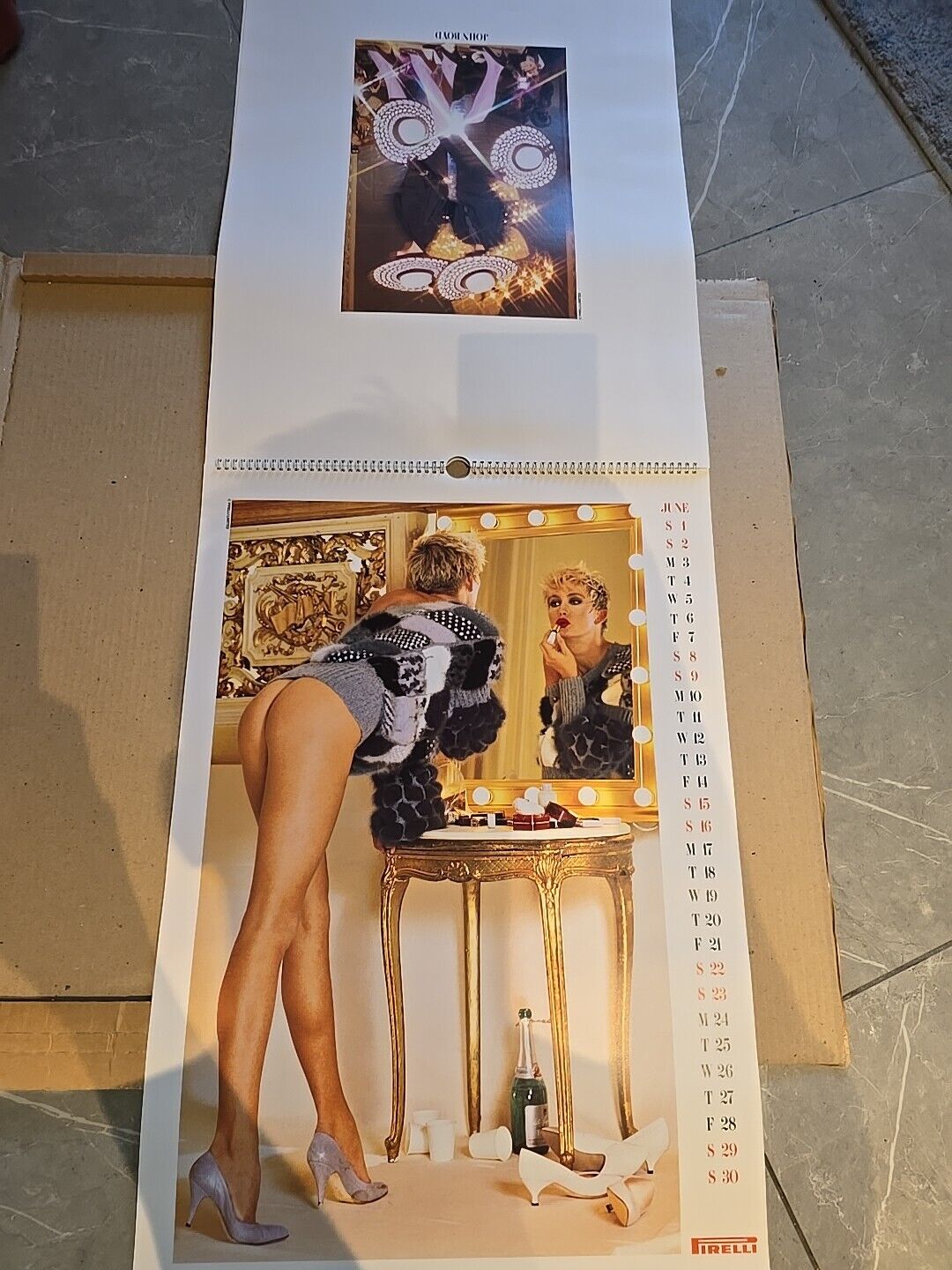 Vintage 1985 PIRELLI CALENDER Top 1980s Clothing Designer Conran Zandra Rhodes