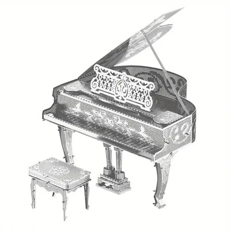 Grand Piano Metal Model Instrument 3D Laser Cut Sheet Metal Nano Kit Puzzle Gift