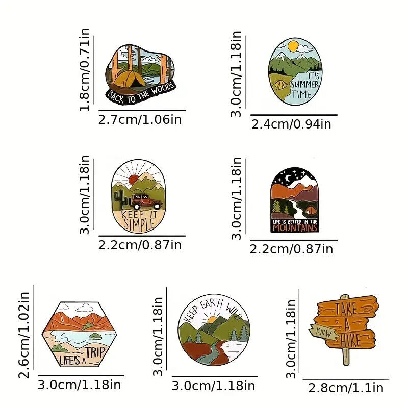 MOUNTAIN HIKE CAMPING TRIP Metal Enamel Pin Badge SUMMER DRIVE EARTH WILD TENT