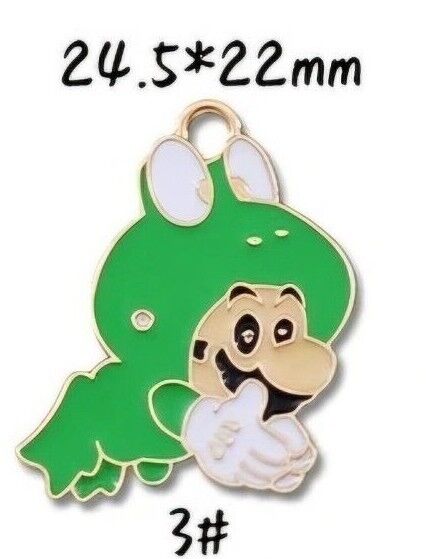 Nintendo Super Mario 2D Enamel Keyring Keychain Princess Toad Yoshi Toad Luigi