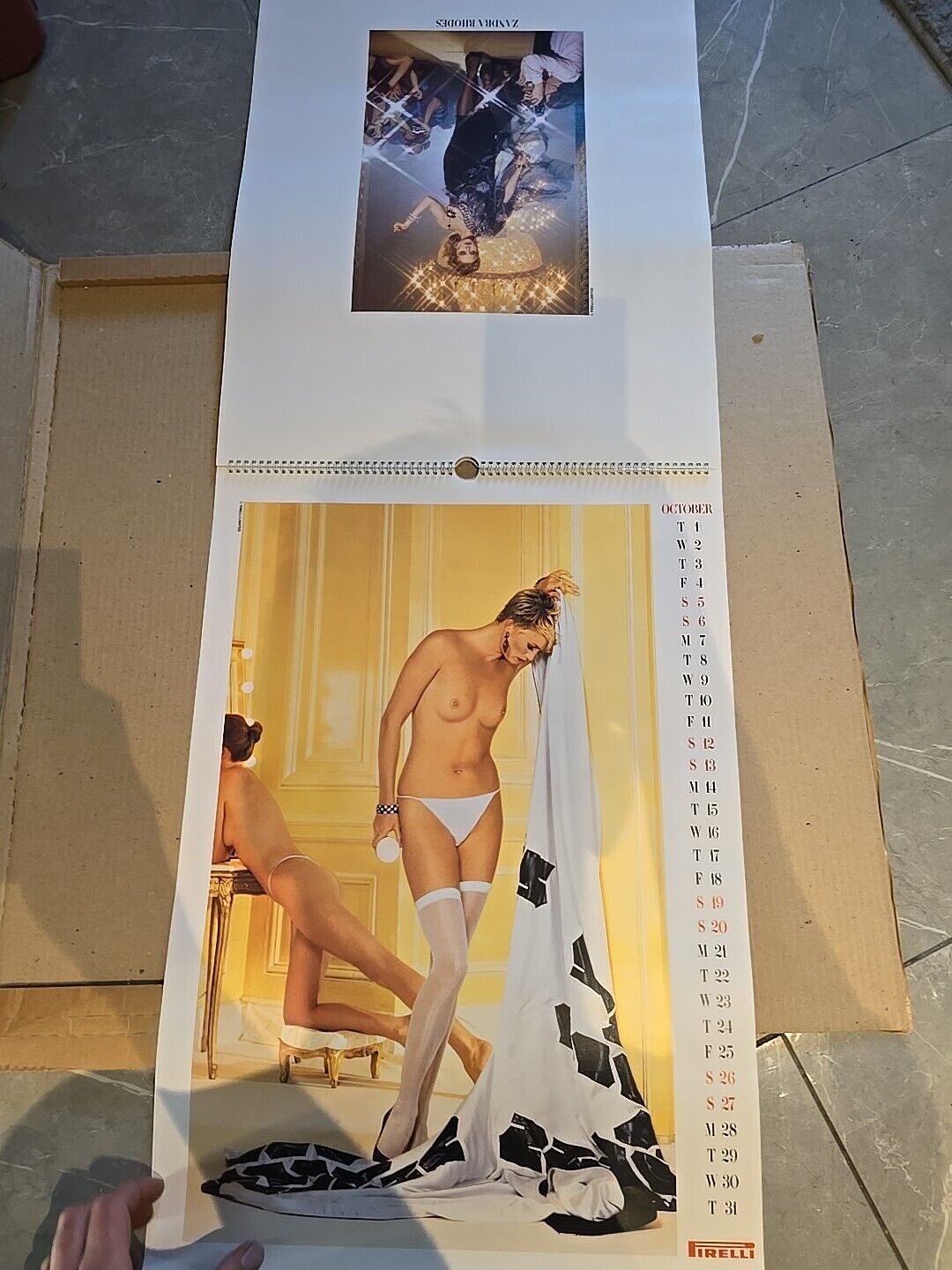 Vintage 1985 PIRELLI CALENDER Top 1980s Clothing Designer Conran Zandra Rhodes