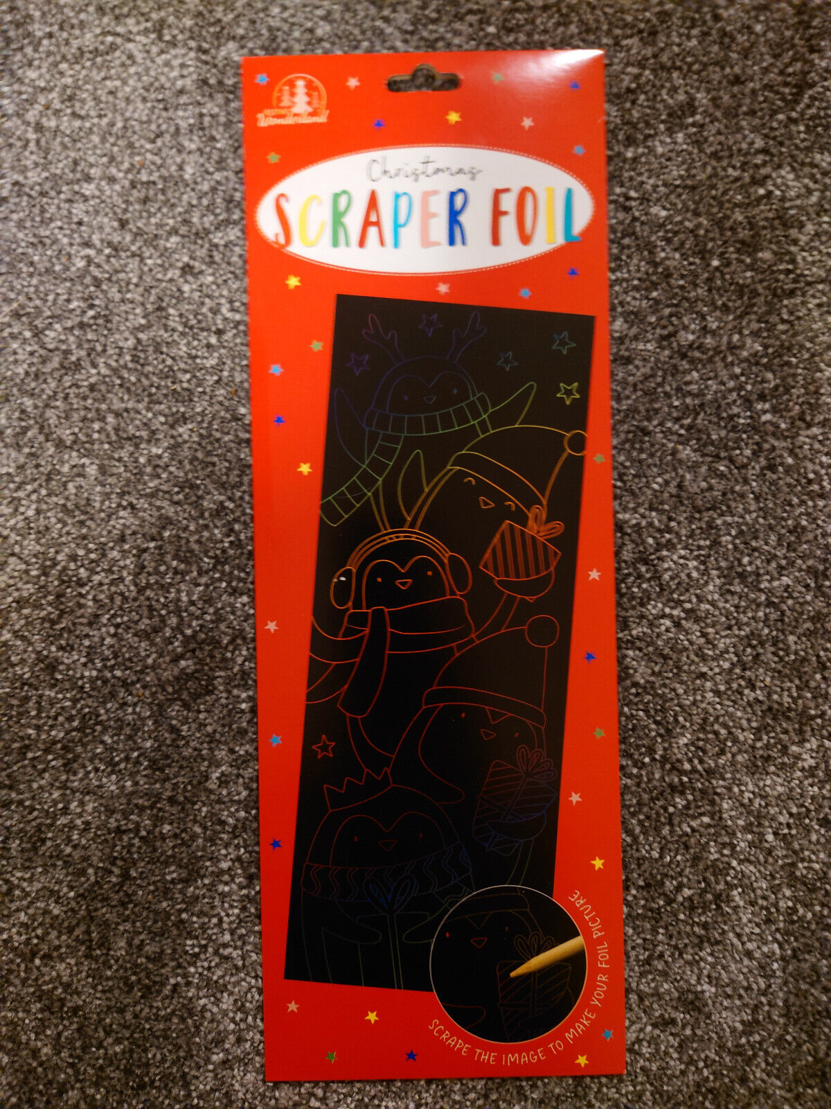 Scraper Rainbow Foil Christmas Xmas Activity Kids Children Drawing Scratch