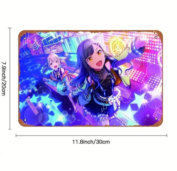 ANIME Tin Metal sign GIFT Art Deco Movie CARTOON NEON STARS SEKAI NIGHTCORE