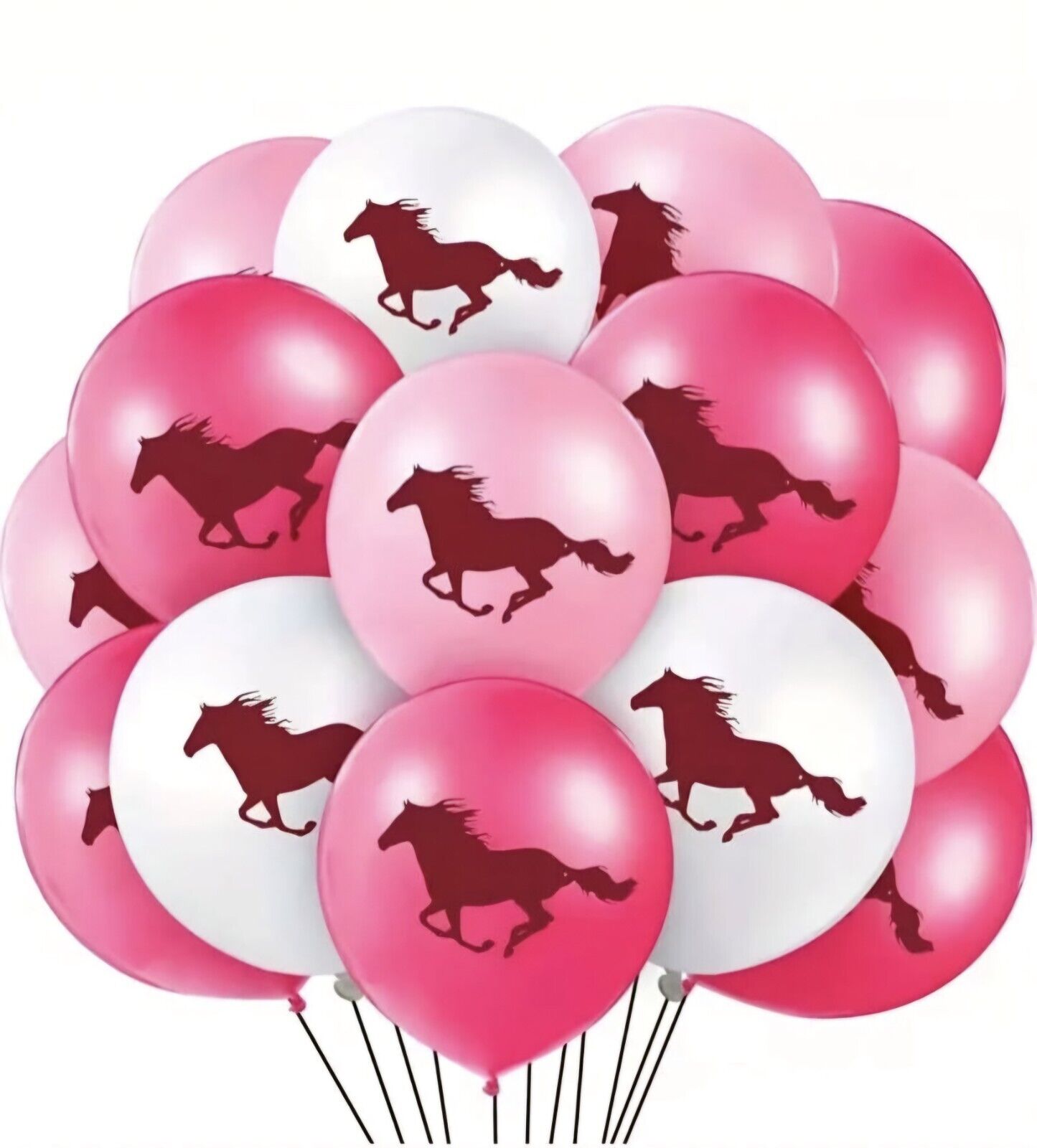 Animal Horse Theme Birthday Party Set Balloons Banners Cake Decorations Pink