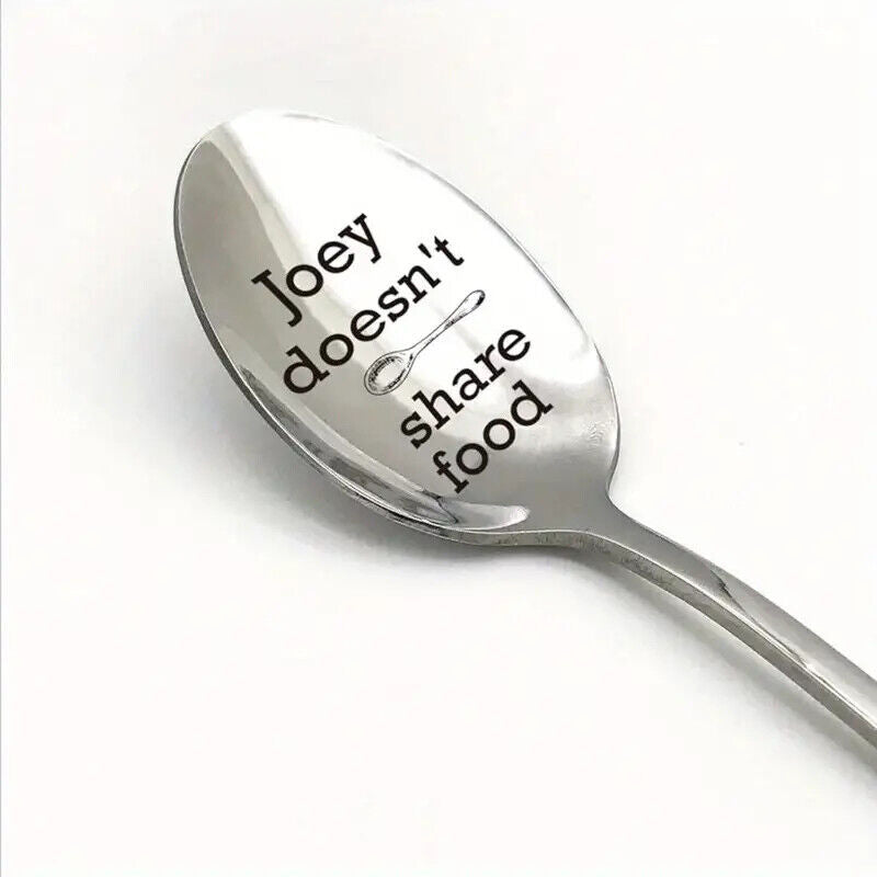 FRIENDS JOEY DONT SHARE FOOD Spoon ICE CREAM COFFEE SUNDAE SILVER DESERT GIFT
