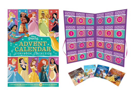 Disney Princess Advent Calendar Storybook Collection ARIEL JASMIN REPUNZEL BELLE