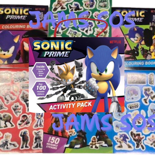 SONIC PRIME Activity Pack STICKERS COLOURING KIDS EDUCATIONAL SHADOW TAILS RUSTY