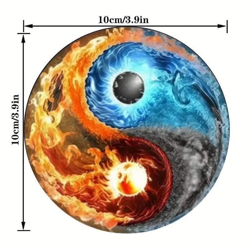 MYSTICAL 6 Set Chinese Yin Yang Philosophy Coasters Drinks Coaster Gift FIRE