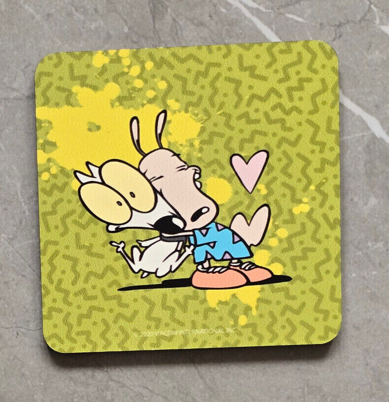NICKELODEON ROCKO's MODEERN LIFE Coaster Retro TV Drinks Mat Home Kitchen DRINK