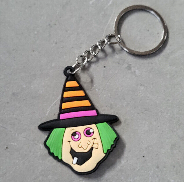 HALLOWEEN 3D KEYRING PUMPKIN WITCH SKULL VAMPIRE FUN KIDS KEYCHAIN PARTY FILLER