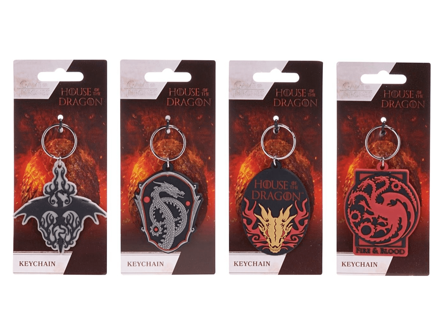 Game of Thrones - Official Rubber Keyring / Keychains HOUSE OF DRAGON CHOOSE