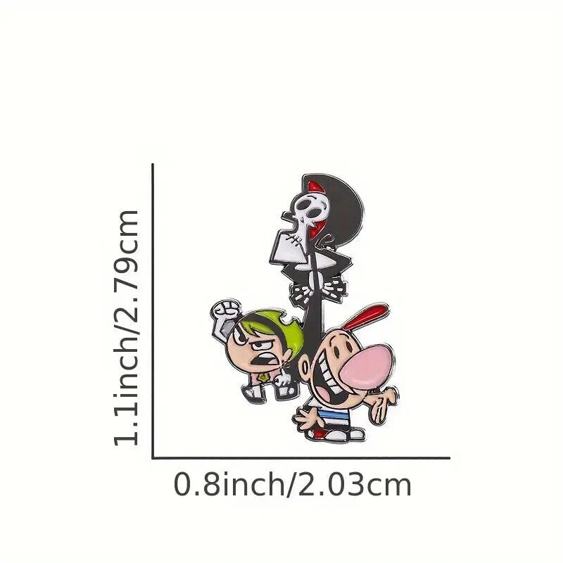 The Grim Adventures of Billy and Mandy Metal Enamel Pin Badge Brooch Reaper Gift