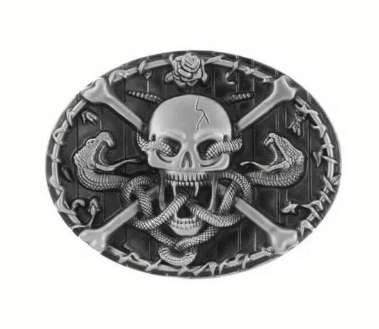Cross Skull Belt Buckle Snake Skeleton Gothic COWBOY PUNK ROCK HORROR HALLOWEEN