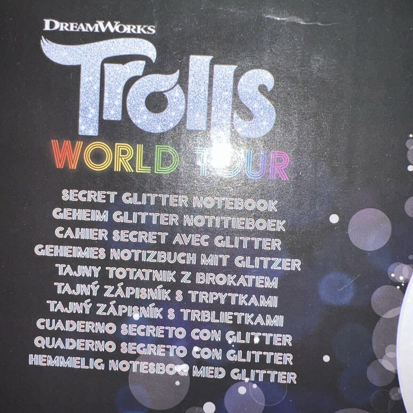 Trolls World Tour Secret Glitter Notebook Journal Double Sided Sequin Cover Pen