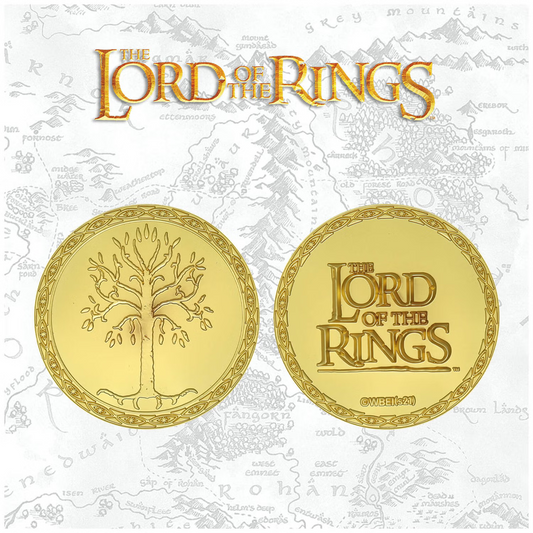 LIMITED EDITION Lord of the Rings 24k Gold Plated GONDOR Medallion LOTR MAP