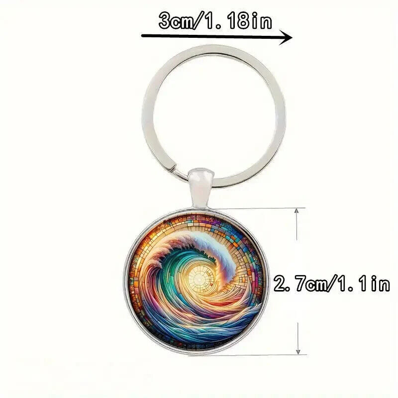 WAVE TIDE KEY CHAIN KEYRING NOVELTY KEYCHAIN COLOUR MYSTIC STARGATE SUN RA