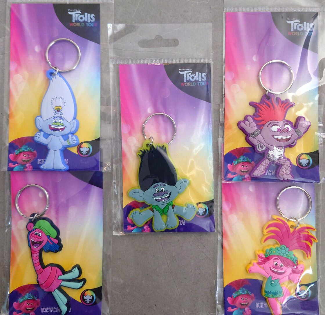 Trolls 2 Keyring Keychain Poppy Barb Branch Prince World Tour BAND TOGETHER RING